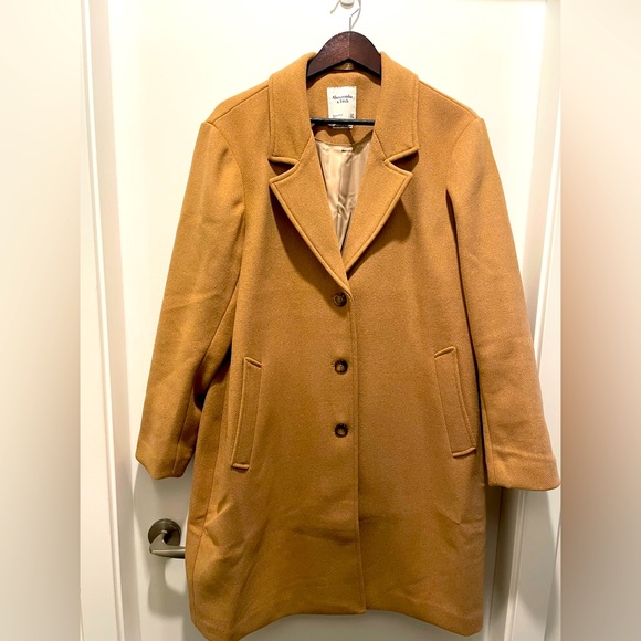 Abercrombie & Fitch Wool-Blend Dad Coat - Picture 1 of 12